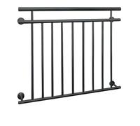 ECD Germany Balustrade Française 90x128 cm, 9 Barreaux de Remplissage, Anthracite Mat et Rugueux, Acier peint par Poudrage, Garde-Corps de Balcon, Grille de Sécurité Extérieure Fenêtre, Rambarde