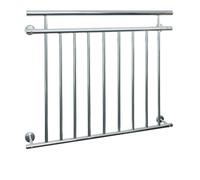 ECD Germany Balustrade Française 90x128cm avec 9 Barreaux de Remplissage, Argent Brillant, en Acier Inoxydable, Garde-Corps de Balcon, Grille de Sécurité Protection Extérieure Fenêtre, Appui Rambarde