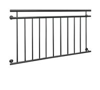 ECD Germany Balustrade Française 90x156 cm, 11 Barreaux de Remplissage, Anthracite Mat et Rugueux, Acier peint par Poudrage, Garde-Corps de Balcon, Grille de Sécurité Extérieure Fenêtre, Rambarde