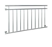 ECD Germany Balustrade Française 90x156 cm, 11 Barreaux de Remplissage, Argent Brillant, en Acier Inoxydable, Garde-Corps de Balcon, Grille de Sécurité Protection Extérieure Fenêtre, Appui Rambarde