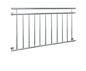 ECD Germany Balustrade Française 90x156 cm, 11 Barreaux de Remplissage, Argent Brillant, en Acier Inoxydable, Garde-Corps de Balcon, Grille de Sécurité Protection Extérieure Fenêtre, Appui Rambarde