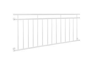 ECD Germany Balustrade Française 90x184 cm avec 14 Barreaux de Remplissage, Blanc Mat et Rugueux, Acier peint par Poudrage, Garde-Corps de Balcon, Grille de Sécurité Extérieure Fenêtre, Rambarde