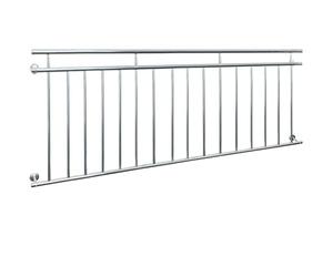 ECD Germany Balustrade Française 90x225 cm, 16 Barreaux de Remplissage, Argent Brillant, en Acier Inoxydable, Garde-Corps de Balcon, Grille de Sécurité Protection Extérieure Fenêtre, Appui Rambarde