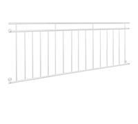 ECD Germany Balustrade Française 90x225 cm avec 16 Barreaux de Remplissage, Blanc Mat et Rugueux, Acier peint par Poudrage, Garde-Corps de Balcon, Grille de Sécurité Extérieure Fenêtre, Rambarde