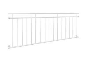 ECD Germany Balustrade Française 90x225 cm avec 16 Barreaux de Remplissage, Blanc Mat et Rugueux, Acier peint par Poudrage, Garde-Corps de Balcon, Grille de Sécurité Extérieure Fenêtre, Rambarde