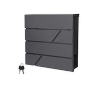 Boîte aux lettres murale anthracite avec 2 clés compartiment à journaux postale