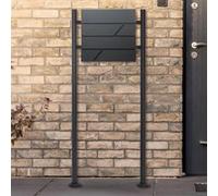 ECD Germany Boîte aux Lettres avec Compartiment à Journaux 37x11x37 cm en Acier Inoxydable Anthracite G