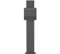 ECD Germany Boîte aux Lettres sur Pied, Anthracite, 37x10,5x36,5 cm, Acier Inoxydable, Moderne, Mailbox avec Compartiment à Journaux, 2 Clés, Support Anthracite Haut 170 cm, Materiel de Montage Inclus