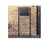 Boîte aux lettres murale anthracite avec 2 clés compartiment à journaux postale
