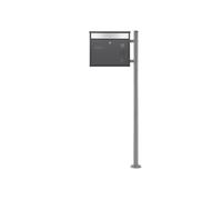 ECD Germany Boîte aux Lettres sur Pied Anthracite-Argent 36x11,5x31,5 cm Acier Inox avec Plaque Nominative 2 Clés Support 120cm