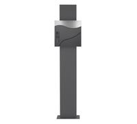 ECD Germany Boîte aux Lettres sur Pied, Anthracite/Argent, 37x10,5x36,5 cm, Acier Inoxydable, Mailbox Moderne, Compartiment à Jour