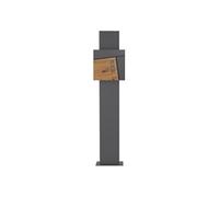 ECD Germany Boîte aux Lettres sur Pied, Anthracite Aspect Bois, 37x36,5x11cm, Acier Inoxydable, Moderne, Mailbox avec Compartiment à Journaux, 2