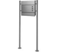 ECD Germany Boîte aux Lettres sur Pied, Argent, 37x10x36,5 cm, Acier Inoxydable, Moderne, Argent G