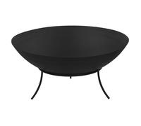 ECD Germany Bol à Feu Rond, Ø50x24 cm, en Acier, Noir, avec 3 Pieds, Foyer de Jardin Camping BBQ Terrasse, Brasero d'Éxterieur