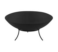 ECD Germany Bol à Feu Rond, Ø55x24 cm, en Acier, Noir, avec 3 Pieds, Foyer de Jardin Camping BBQ Terrasse, Brasero d'Éxterieur pour Les Barbecues, Tonneau de Feu, pour Combustion comme Bois Charbon