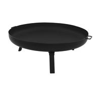 ECD Germany Bol à Feu Rond Ø80x29cm en Acier Noir avec 3 Pieds Pliables et 2 Poignées Foyer de Jardin Camping BBQ Terrasse Brasero