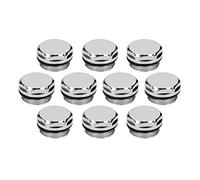 ECD Germany Bouchon d'Obturation Radiateur 1/2", 10 pièces, en Laiton Chromé, Autoétanche, Obturateurs avec Bague d'Étanchéité, Capuchon de Fermeture, Embout Fileté convient pour Sèche-Serviettes