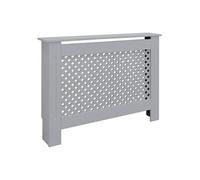 ECD Germany Cache-Radiateur Chauffage Moderne - 112x19x82 cm - Gris Étagère en Bois MDF Housse Décorative Robuste Motif Nid d'Abei