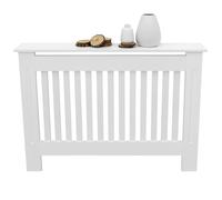 ECD Germany Cache-Radiateur Chauffage Moderne - 112x19x82cm - Blanc Étagère en Bois MDF Housse Décorative Robuste
