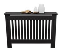 ECD Germany Cache-Radiateur Chauffage Moderne - 112x19x82cm - Noir Étagère en Bois MDF Housse Décorative Robuste