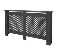 ECD-Germany Cache-Radiateur en Nid d'Abeille 152x19x82 cm en MDF Anthracite Couverture