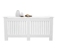 Cache-Radiateur Chauffage Moderne - 152x19x82cm - Blanc Etagère en Bois MDF