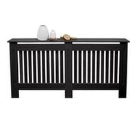 Cache-Radiateur Chauffage Moderne - 152x19x82cm - Noir Etagère en Bois MDF
