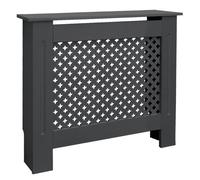 ECD Germany Cache-Radiateur Chauffage Moderne - 78x19x82 cm - Gris Étagère en Bois MDF Housse Décorative Robuste Motif Nid