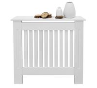 ECD Germany Cache-Radiateur Chauffage Moderne - 78x19x82cm - Blanc Étagère en Bois MDF Housse Décorative Robuste Style Maison