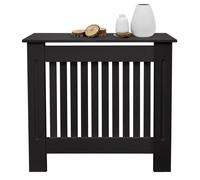 ECD Germany Cache-Radiateur Chauffage Moderne - 78x19x82cm - Noir Étagère en Bois MDF Housse Décorative Robuste Maison