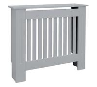 ECD Germany Cache-Radiateur Chauffage Rustique 78x19x82 cm Gris Étagère en Bois MDF Housse Décorative Robuste Style Maison