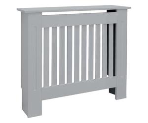 ECD Germany Cache-Radiateur Chauffage Rustique 78x19x82 cm Gris Étagère en Bois MDF Housse Décorative Robuste Style Maison de Campagne Murale Meuble de Rangement Design Traditionnel pour Salon Chambre