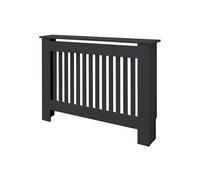 ECD-Germany Cache-Radiateur en Style Campagnard 112x19x82 cm en MDF Anthracite Couverture Décorative Robuste Murale Meuble de Rang