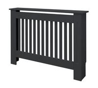 ECD-Germany Cache-Radiateur en Style Campagnard 112x19x82 cm en MDF Anthracite Couverture Décorative Robuste Murale Meuble de Rang