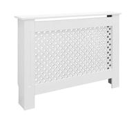 ECD Germany Cache-radiateur, motif nid d'abeille, 112 x 19 x 82 cm, blanc, en MDF laqué, pour chambre à coucher, salon, cache-radiateur, cache-radiateur