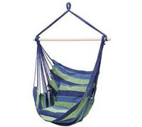 ECD Germany Chaise Fauteuil Suspendu avec 2 Coussins, Jusqu'à 120 kg, Bleu/Vert, en Bleu, vert G