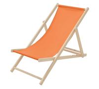 ECD Germany Chaise Longue Bain de Soleil de Jardin - Fauteuil de Plage Pliant - Fauteuil de Relaxation - Orange - Réglable - Chais