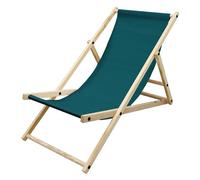 ECD Germany Chaise Longue Pliante Chilienne en Bois de Pin, Vert Foncé, Dossier Réglable, 3 Positions de Couchage, jusqu'à 120kg, Bain de Soleil en Tissu de Plage Jardin Terrasse Balcon Camping