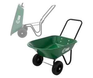 ECD Germany Chariot à Brouette 78L avec Fonction de Basculement avec Cadre en Acier, 2X Pneus PU et Bac en PP, Charge de 100 kg Équipement Polyvalent Extérieur Chantier Jardin Cour Manutention