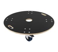 ECD Germany Chariot de Transport Rond Ø77cm x14,5 cm avec Plaque Sérigraphiée, Charge Maximale 800 kg, 4 Roues Pivotantes Dont 2 avec Freins, Planche à roulettes CNC en Multiplex, Rouleur de Meubles