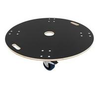 ECD Germany Chariot de Transport Rond Ø87cm x14,5 cm avec Plaque Sérigraphiée, Charge Maximale 800 kg, 4 Roues Pivotantes Dont 2 avec Freins, Planche à roulettes CNC en Multiplex, Rouleur de Meubles