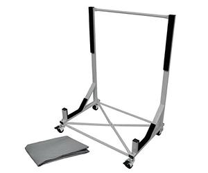 ECD Germany Chariot Hardtop Capote Support Rigide Toit Rangement - Acier - Argent - 76,5 x 52 x 93,5 cm - avec Couverture Housse de Protection - 4 roulettes Doubles Robustes avec Frein