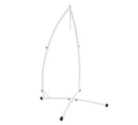 ECD Germany Châssis de Fauteuil Suspendu 208 cm Blanc en Métal Charge Max. 120 kg Cadre Chaise Suspendue Indépendant Soutien Hamac Siège Accrocher Balancelle Support de Fauteuil Chaise à œufs Jardin