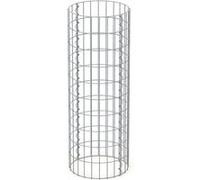 ECD Germany Colonne en Gabion - Ø 35x100 cm - Rond Spirale - en Acier Galvanisé - Taille Gris G