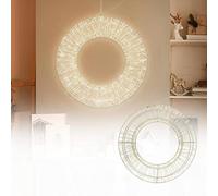 ECD Germany Couronne de Noël LED Ø 50 cm avec 1440 LEDs, Blanc Chaud, Guirlande Suspendue avec Minuterie, Étanche IP-44, Intérieur/Extérieur, Couronne Métallique de Noël, Déco Chaîne Lumineuse LED