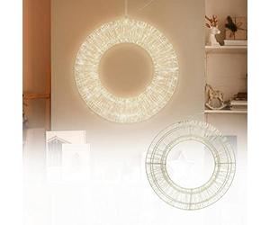 ECD Germany Couronne de Noël LED Ø 50 cm avec 1440 LEDs, Blanc Chaud, Guirlande Suspendue avec Minuterie, Étanche IP-44, Intérieur/Extérieur, Couronne Métallique de Noël, Déco Chaîne Lumineuse LED
