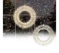 ECD Germany Couronne de Noël LED Ø38 cm avec 960 LED, Blanc Chaud, Guirlande Suspendue avec Minuterie, Étanche IP44, Intérieur/Extérieur, Couronne Métallique de Noël, Déco Chaîne Lumineuse LED