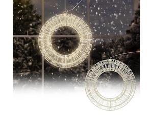 ECD Germany Couronne de Noël LED Ø38 cm avec 960 LED, Blanc Chaud, Guirlande Suspendue avec Minuterie, Étanche IP44, Intérieur/Extérieur, Couronne Métallique de Noël, Déco Chaîne Lumineuse LED