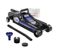 ECD Germany Cric Rouleur Hydraulique 2,5 Tonnes Hauteur de Levage Plate 80-360 mm avec 2X Patins en Caoutchouc et Adaptateur SUV Voiture Roues Pivotantes 360° Levier Manuel Pneu Équipement Stable