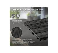 ECD Germany Dalles de Terrasse WPC 30 x 30 cm/22 pièces = 2 m², Anthracite, Aspect Bois,